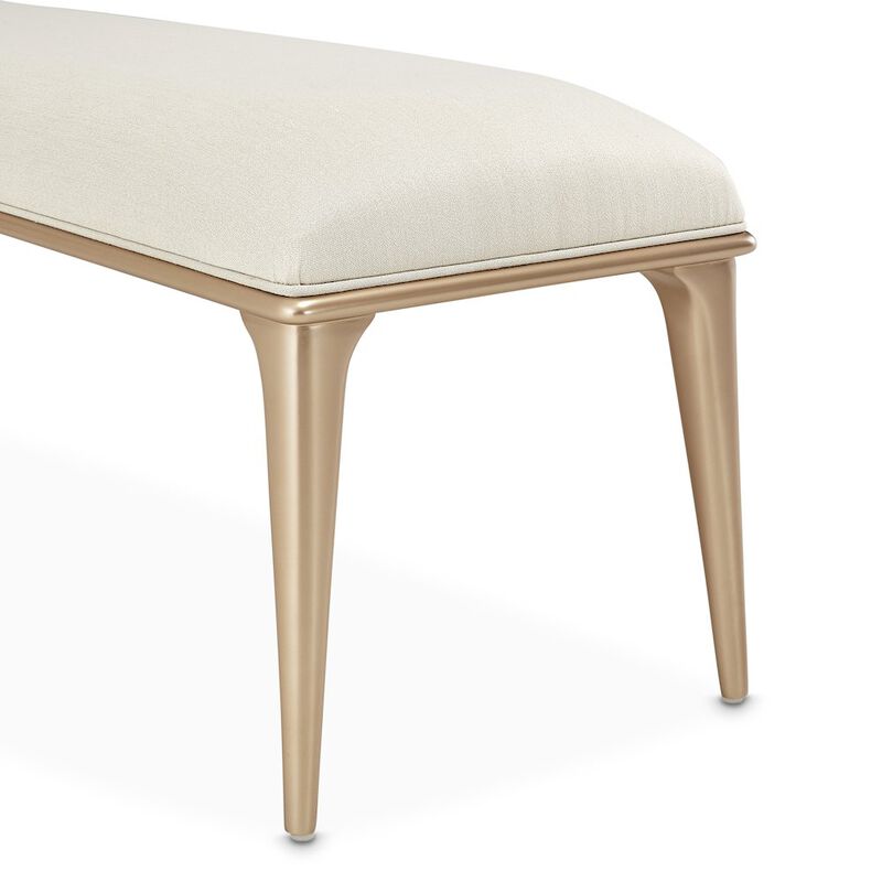 Michael Amini La Rachelle Bed Bench - Icicle/Champagne