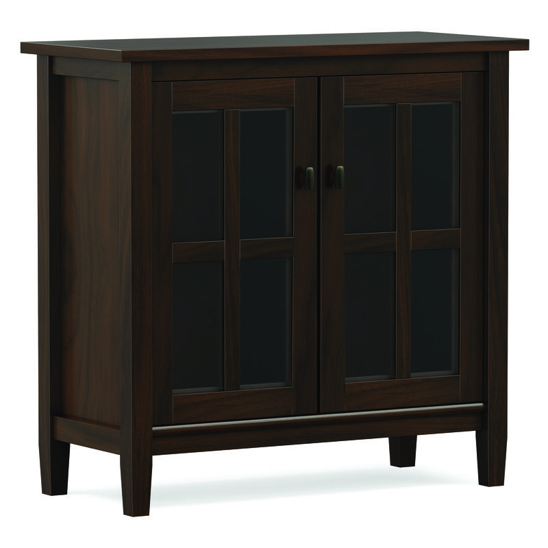 Warm Shaker SOLID WOOD 32 inch Wide Transitional Low Storage Cabinet in Tobacco Brown image number 0