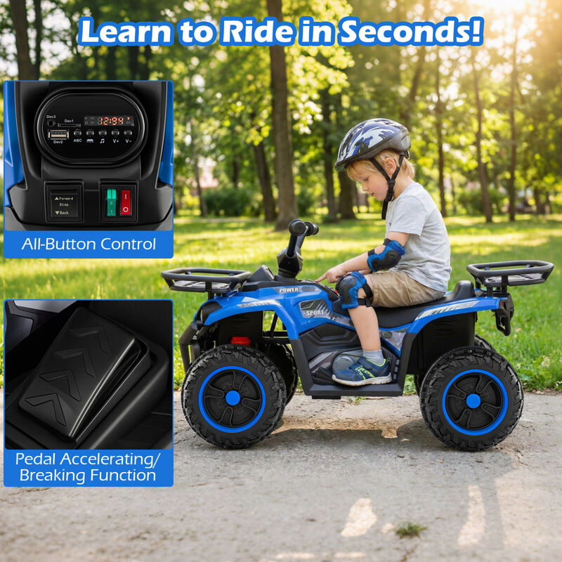 Kids Electric Ride On Quad with 24V Battery and LED Headlights for Outdoor Use image number 7
