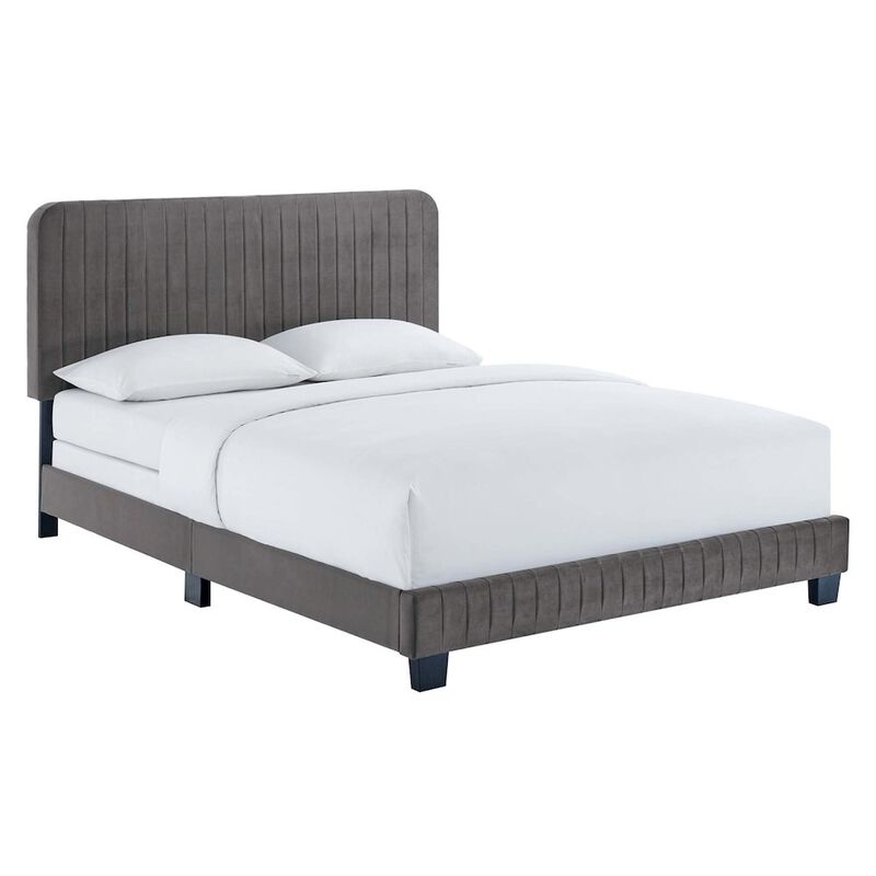 Celine Channel Tufted Performance Velvet King Bed image number 0