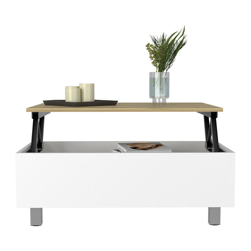 Lift Top Coffee Table Annapolis, Living Room, White / Light Oak