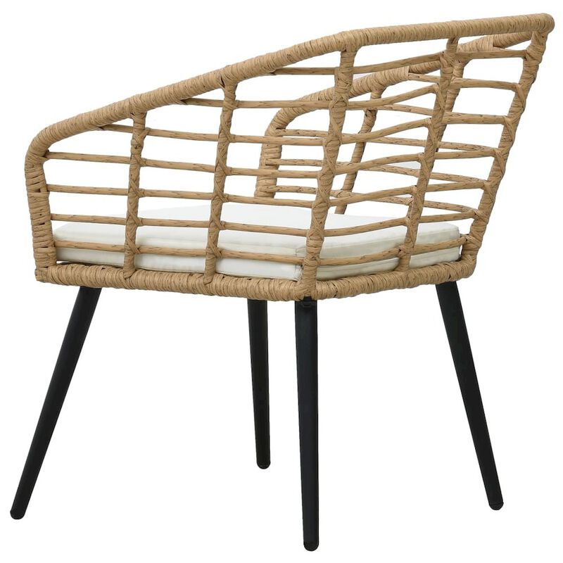 Garden Chair Set of 2 Oak PE rattan Medium Ergonomic