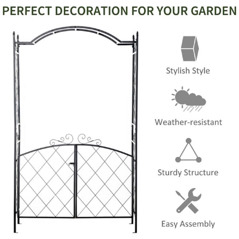 Heavy-Duty Metal Garden Arch Outdoor Climbing Plant Support
