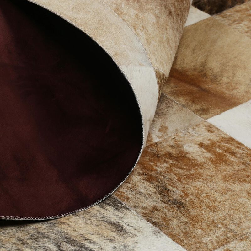 Earth Tones Cowhide Patchwork Rug image number 3