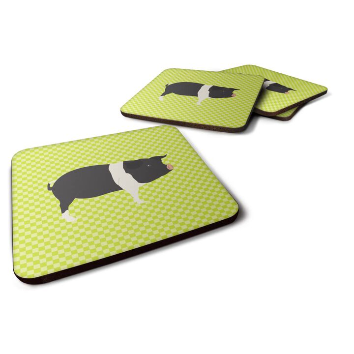 Caroline's Treasures Hampshire Pig Green Decorative coasters, 3.5, Multicolor