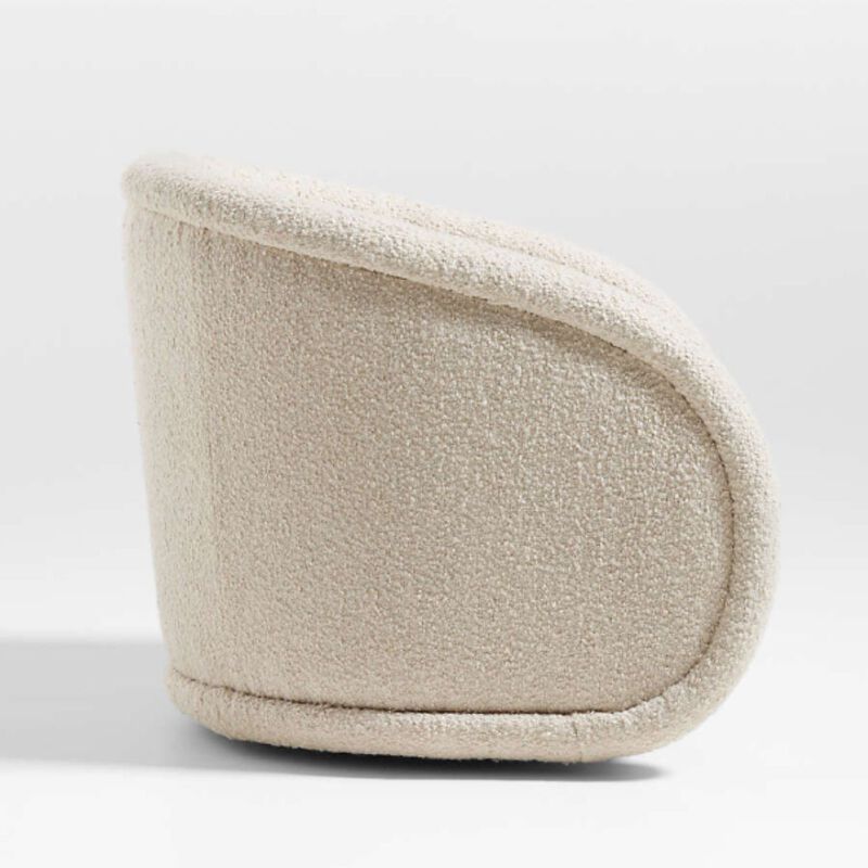 Envelor Modern Round Teddy Boucle 360&deg; Swivel Barrel Accent Chair image number 4