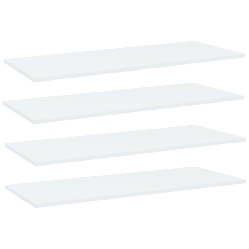 vidaXL Bookshelf Boards 4 pcs White 39.4"x15.7"x0.6" Chipboard