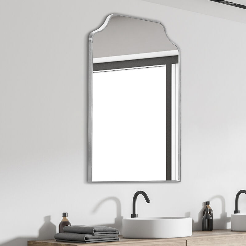 Lindie Medium Scalloped-Top Metal Framed Wall Mounted Mirror