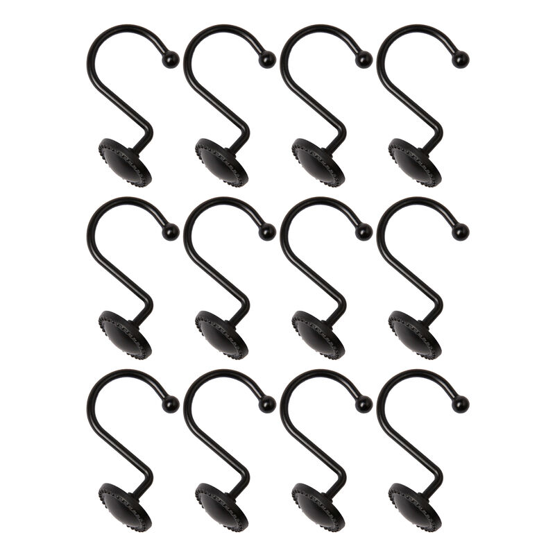 Zinc Shower Curtain Hooks, Set of 12 image number 4