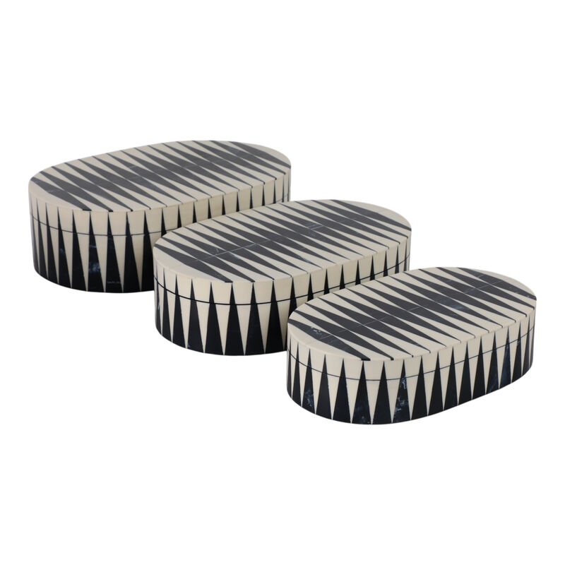 S/3 10/11/12" Oval Bold Lines Boxes, White/blue image number 0