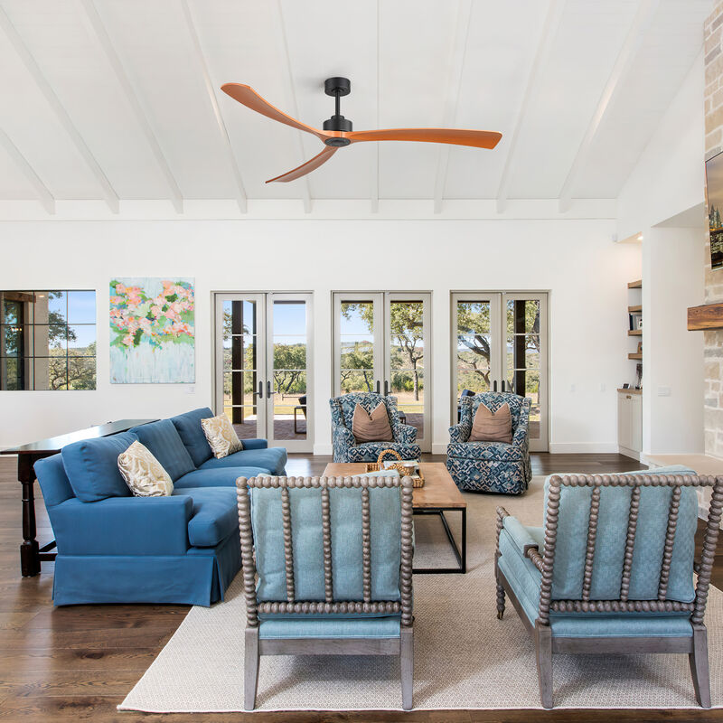 Breezary 72" Ceiling Fan No Light, 3 ABS Blades, DC Motor, 6 Speeds, Remote Control, Reversible image number 9