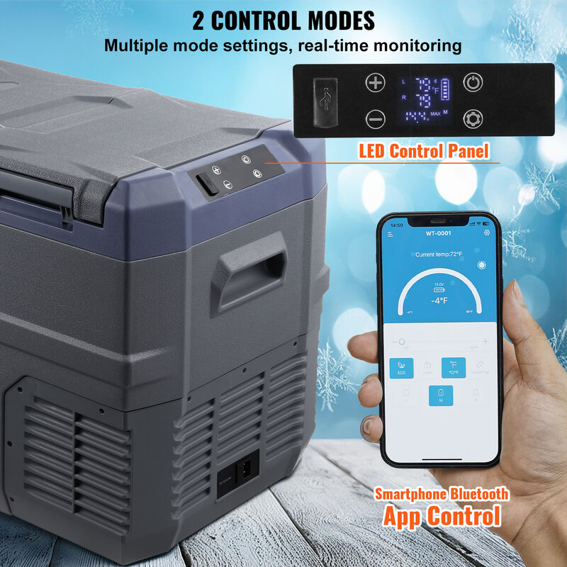 VEVOR Portable Car Refrigerator Freezer Compressor 32 L Dual Zone for Car Home image number 3