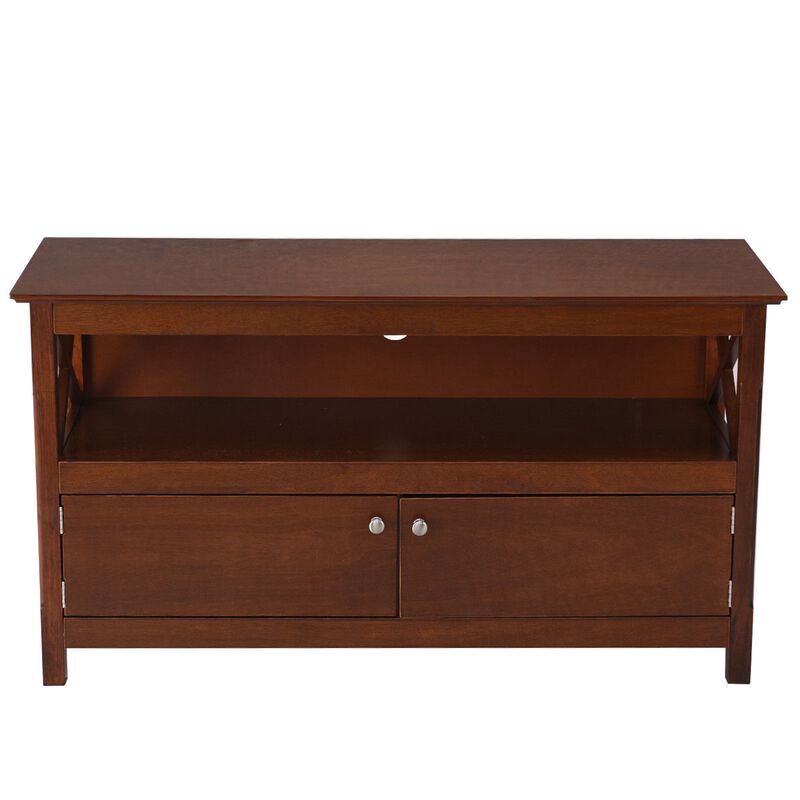 44-Inch Wooden TV Stand with Storage Cabinets