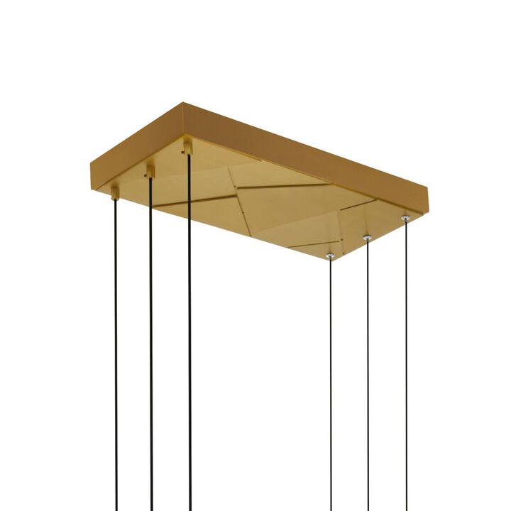 Saber Integrated LED Brass Chandelier