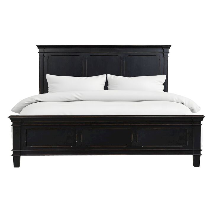 World Interiors Trento King Bed in Distressed Black