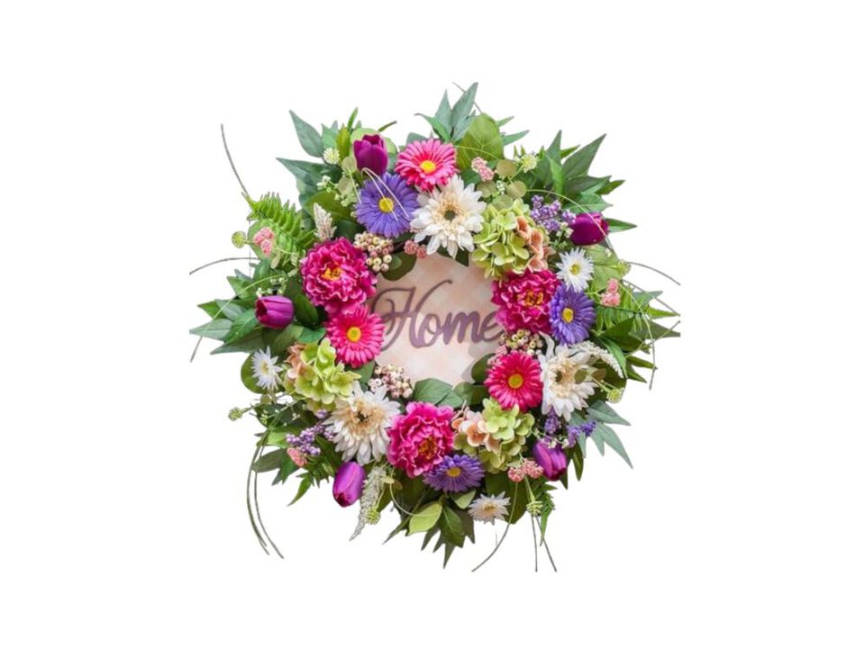 Spring Wreaths Front Door 24 Inch Summer DIY Wood Sign Artificial Hydrangea