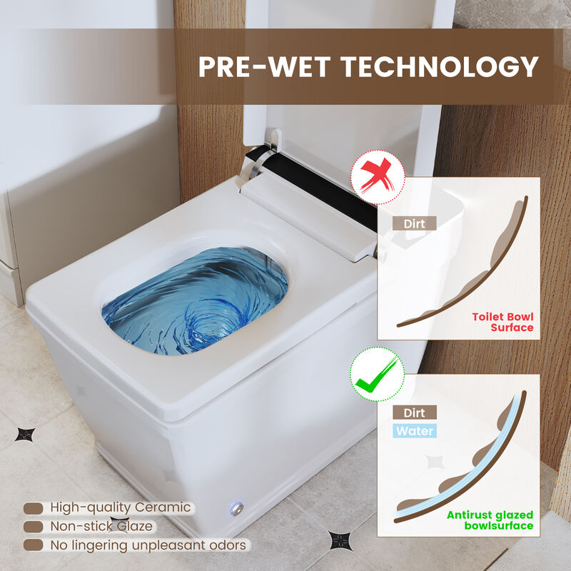 Smart Toilet with Wide Seat, Large Bowl, Remote Control and Instant Heating image number 8
