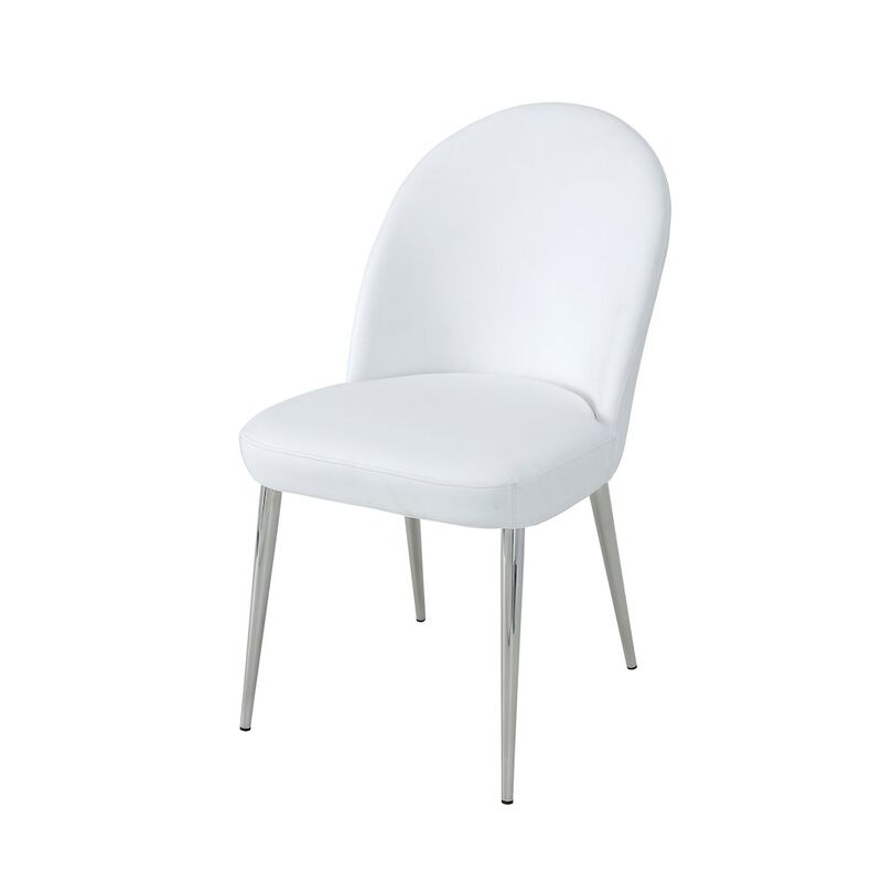 Pangea Home Vera Chair Faux Leather White- Set Of 2