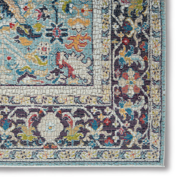 HomeRoots Floral Distressed Non Skid Area Rug