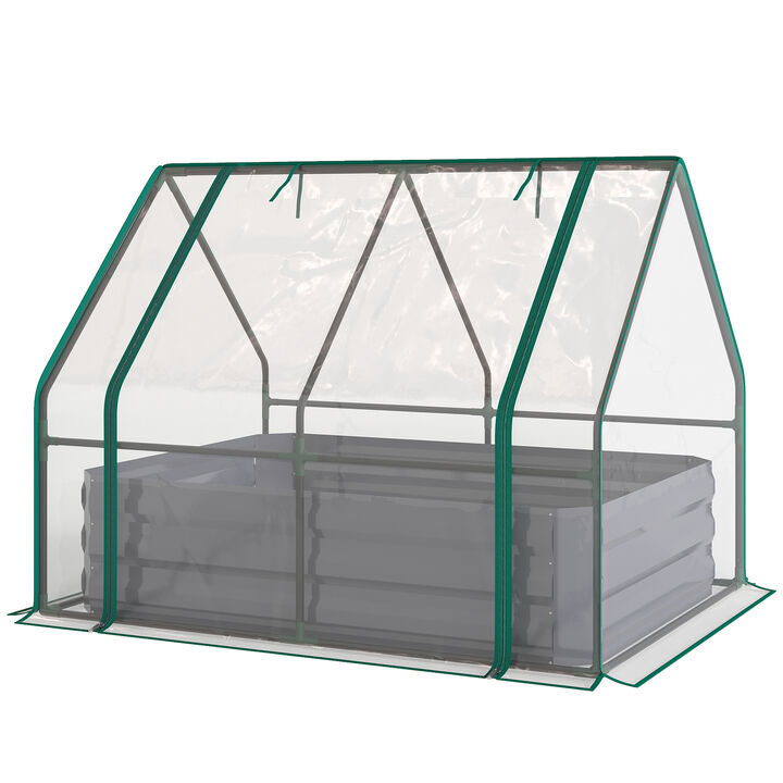 Hivvago Raised Garden Bed with Mini Greenhouse 4x3x1 ft