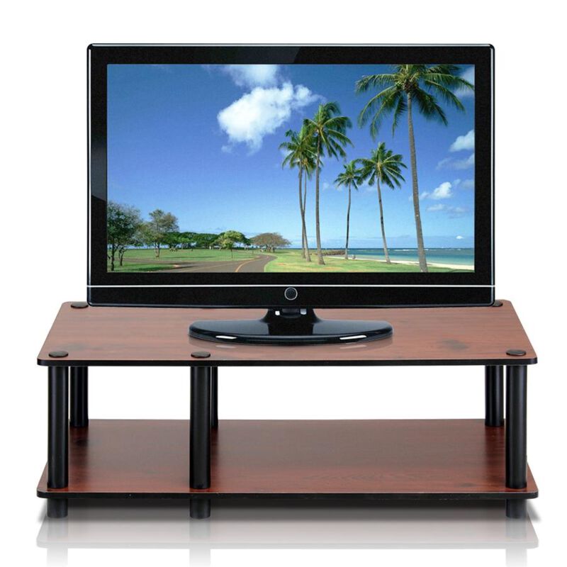 Furinno Just No Tools Mid TV Stand,   with Black Tube  10.9 x 31.5 x 15.6 in.
