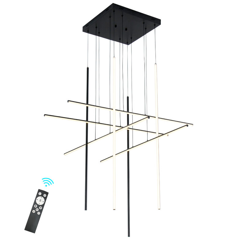 8 - Light Modern Chandelier Long Hanging Pendant for High Ceiling image number 5