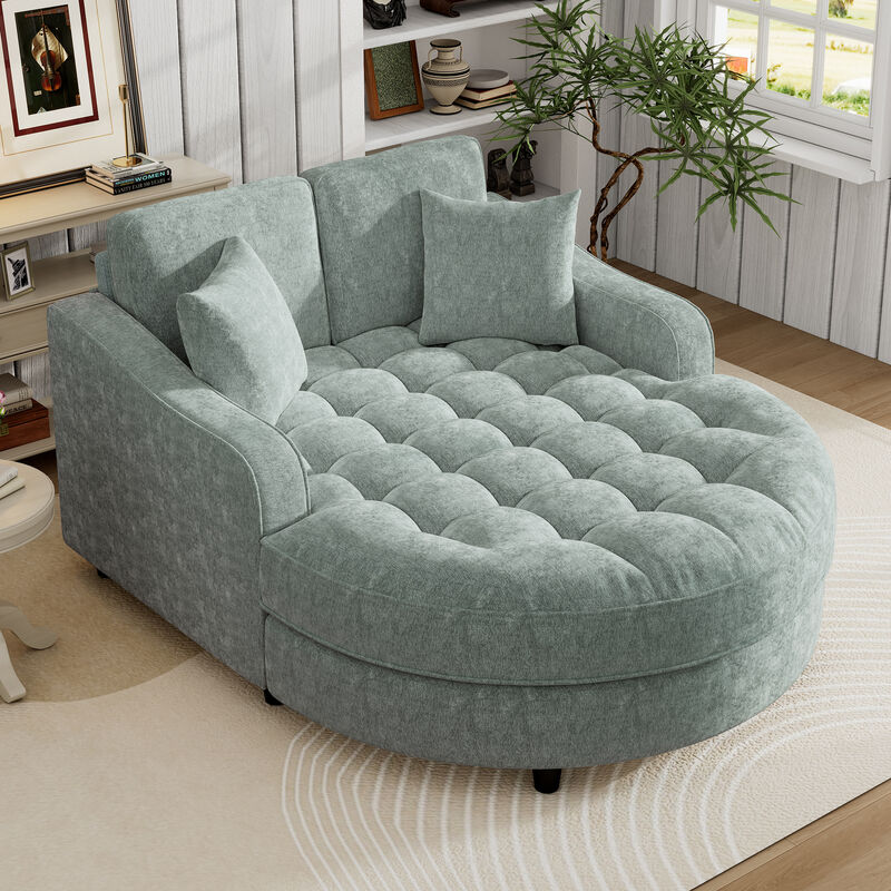 Merax Chenille Fabric Sofa Chaise Lounge image number 1