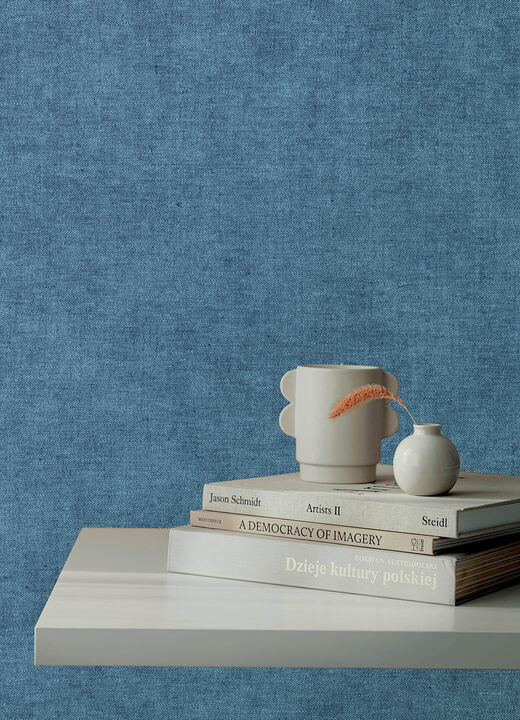 Nuovo Denim Faux Linen Wallpaper (Set of 2)