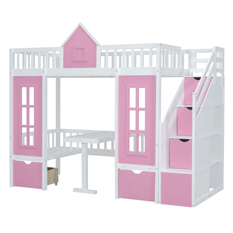 Merax Bunk Bed with Table