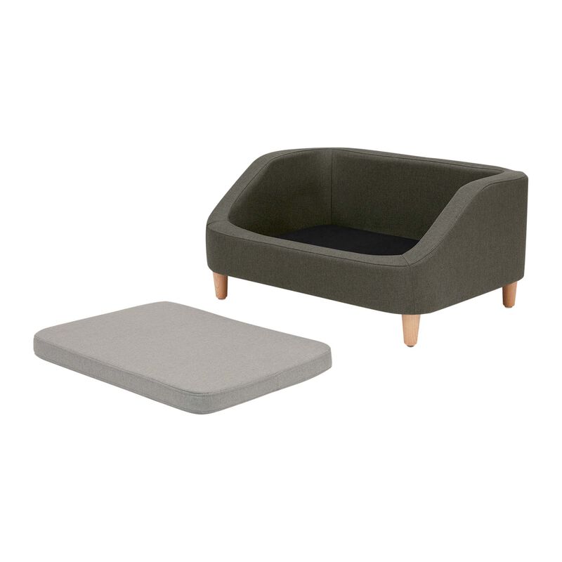 Bennett Linen Sofa Dog Bed for Small and Medium Dogs, Gray image number 2