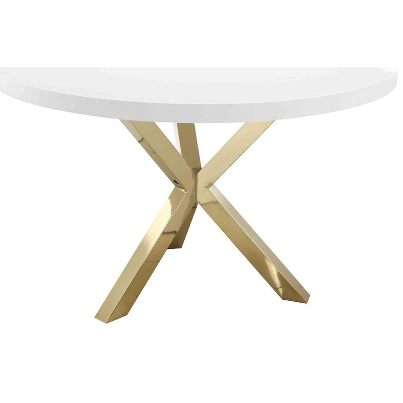 Pangea Home Gold Remi Dining Table White & Gold Combo