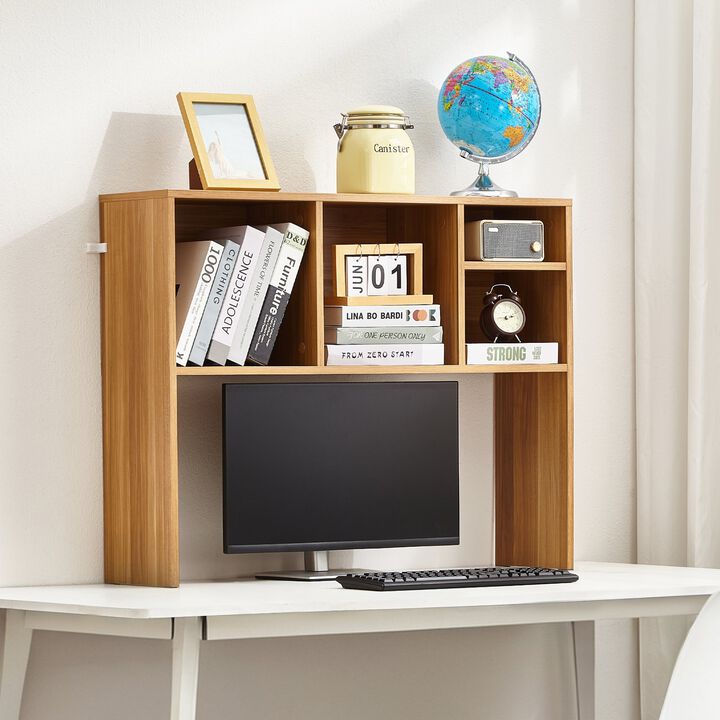 Compact Desktop Bookshelf with Display Shelf and Stable Non-Slip Feet
