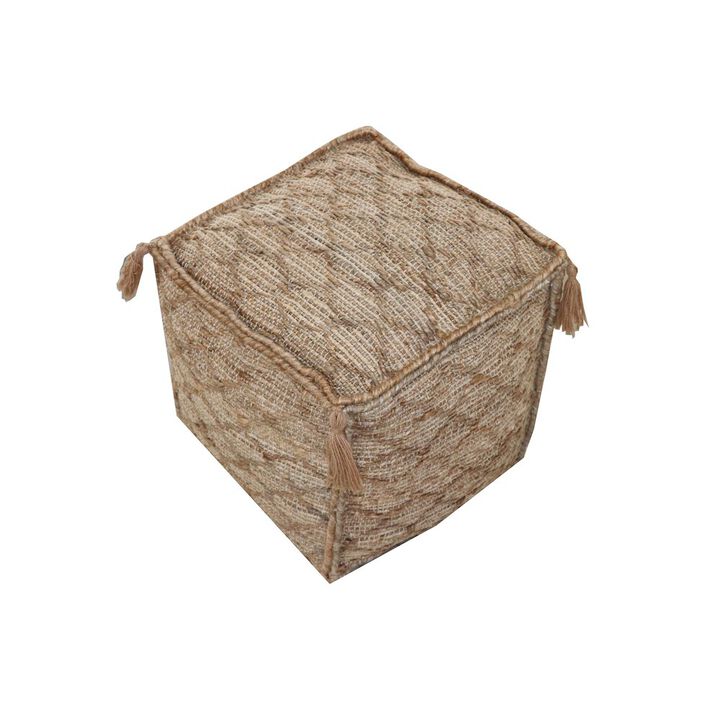 Contemporary Circe Pouf in Hemp