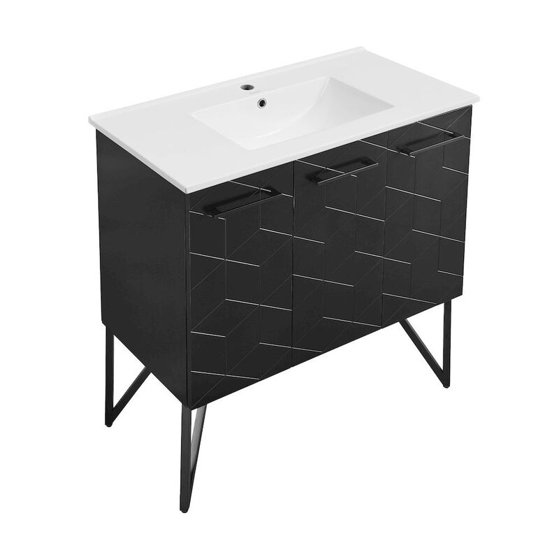 Annecy 36" Freestanding Bathroom Vanity in Phantom Black with Sink Top image number 7