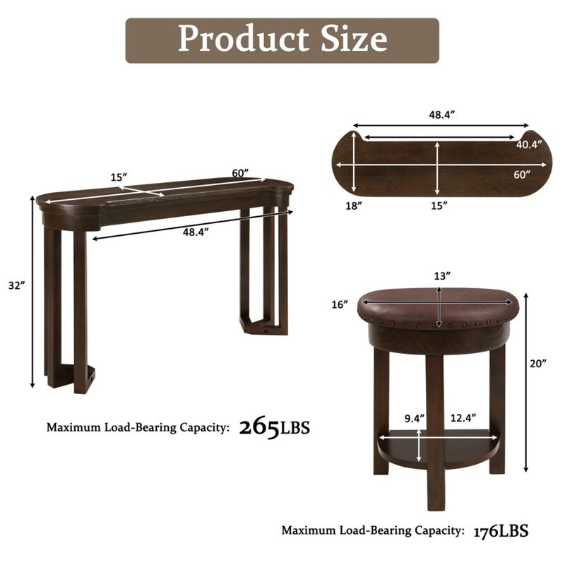 Stulum Farmhouse 4‑Piece Bar Table Set image number 9