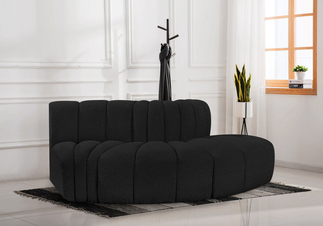 Meridian Furniture Arc Black Boucle Fabric Modular Sofa