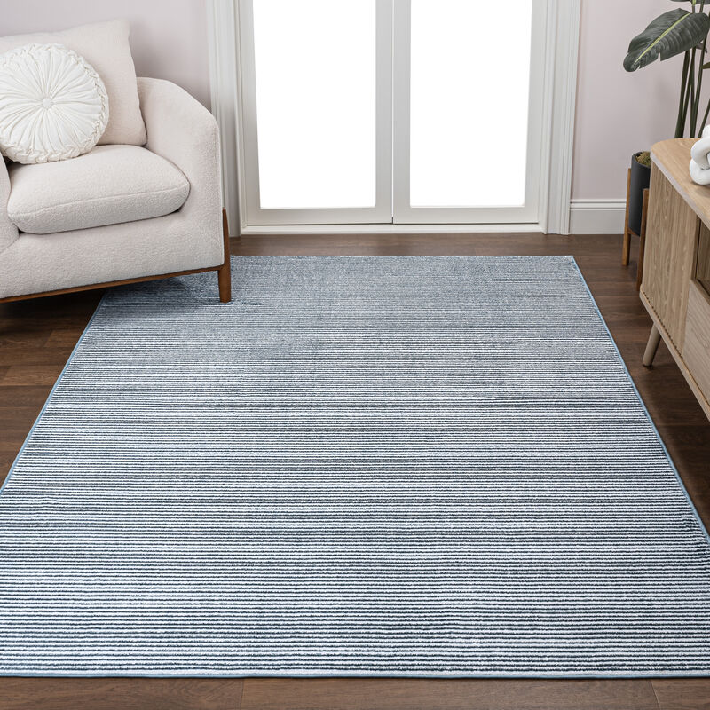 Cole Modern Minimalist Pinstripe High-Low Area Rug