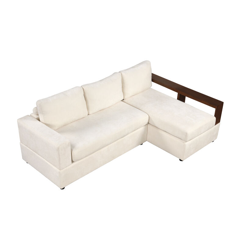 Merax Sectional Sofa Upholstered Sofa Couch with Reversible Armrests