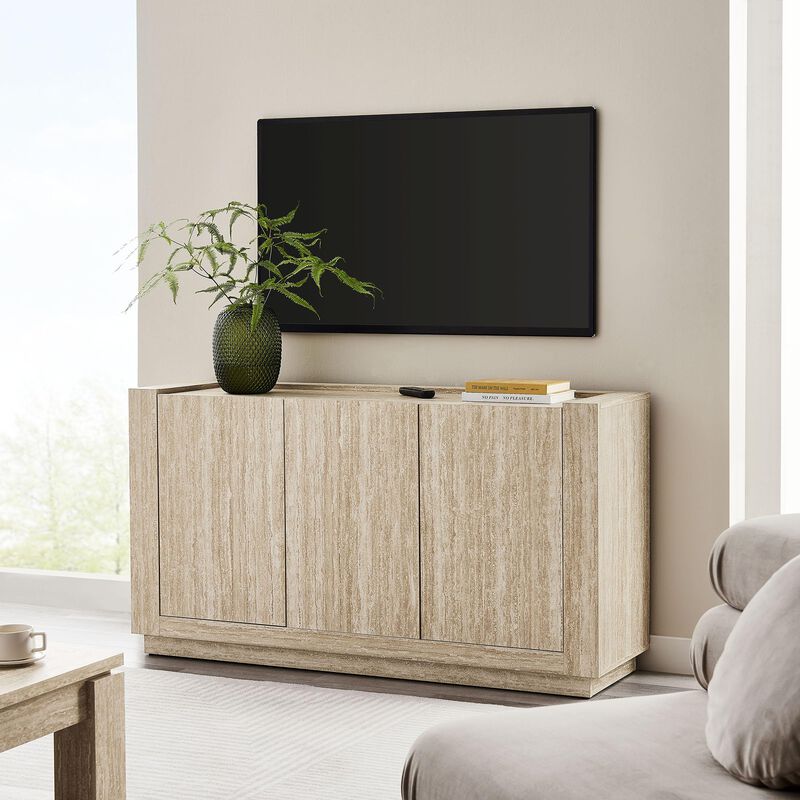 Hollis Sideboard with Faux Travertine Finish image number 4