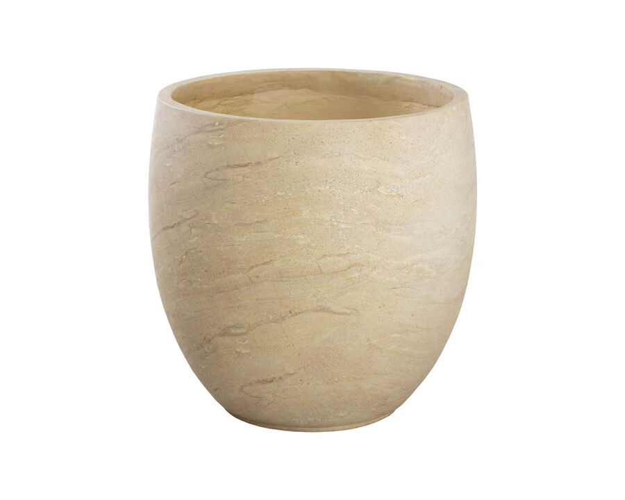 Aster Large Travertine Look Planter