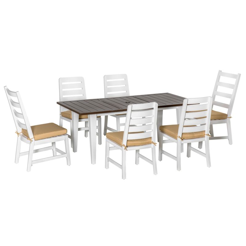 Outdoor Dining Set: 7-Piece Aluminum Patio Set with Umbrella Hole