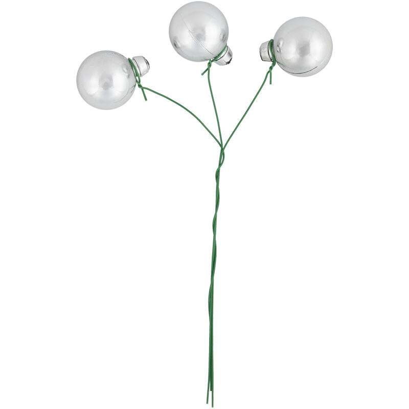 6.75" Shiny Silver Shatterproof Ball Ornament Christmas Pick image number 3