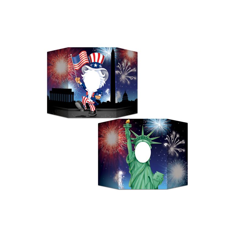 Pack of 6 Vibrantly Colored Patriotic Uncle Sam and Lady Liberty Photo Prop Decors 37"