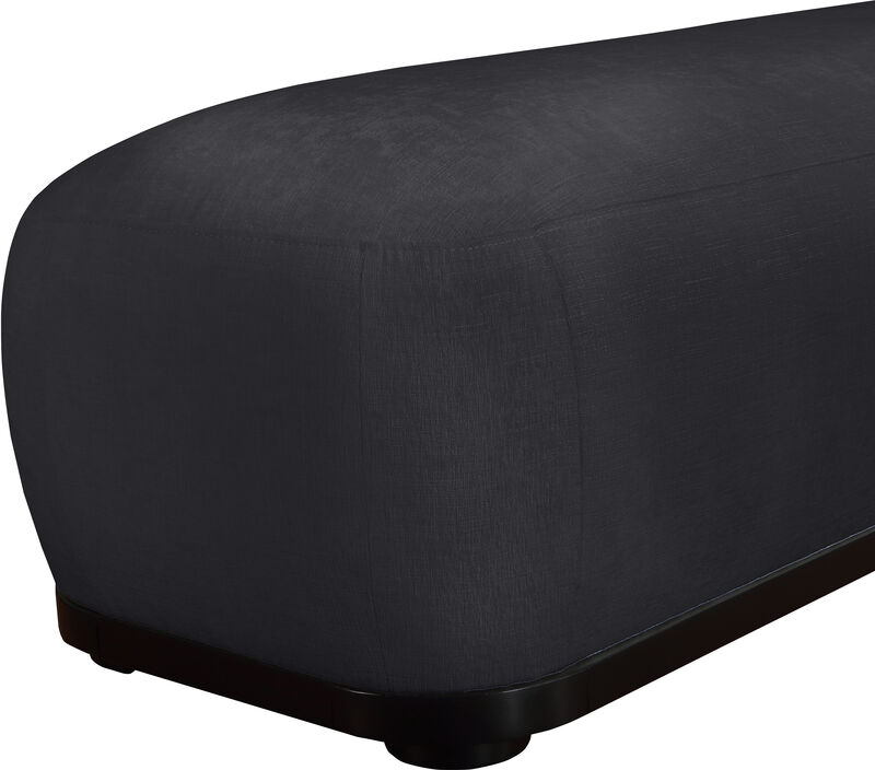 Meridian Furniture Calum Black Chenille Fabric Bench