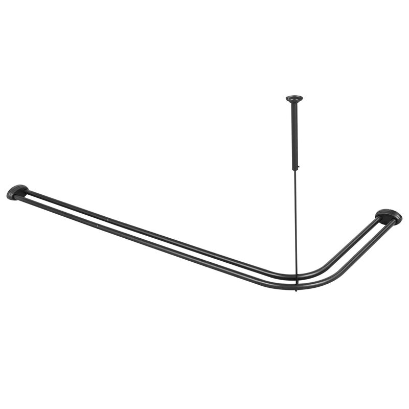 Aluminum Double L Shaped Shower Curtain Rod 72" L x 31.7" W image number 0