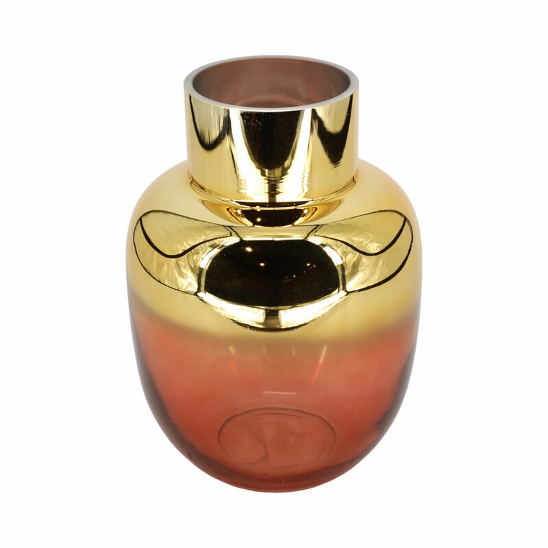 Glass 10"H Metallic Vase image number 0