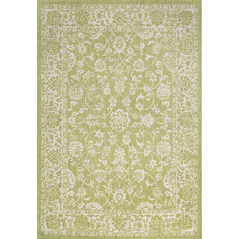 Tela Bohemian Textured Weave Floral Indoor/Outdoor Area Rug