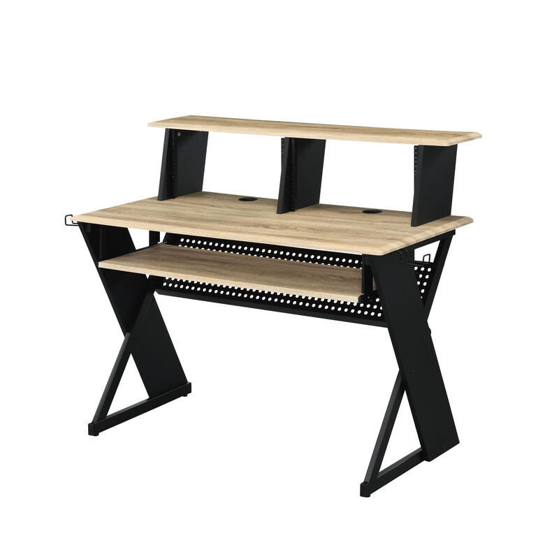 HomeRoots 47" Natural and Black Music Desk image number 0