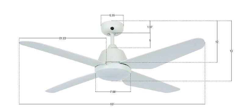 Aria 52" Modern Ceiling Fan with LED Light and Remote image number 7