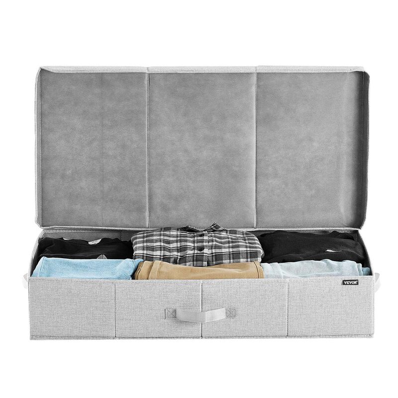 Under Bed Storage Containers with Clear Lids, 2 Pack, Clothes and Shoe Organizer-Grey image number 9